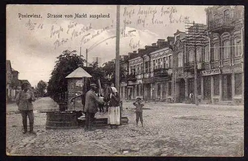 64150 Ansichtskarte Poniewiez Lithuania 1916 Feldpost Nr. 216