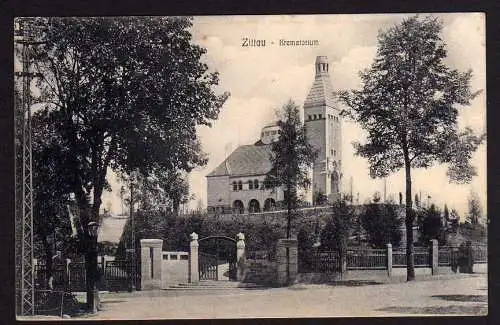 64034 Ansichtskarte Krematorium Zittau 1910