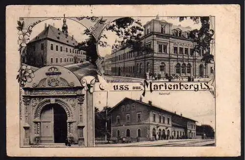63974 AK Marienberg i.S. Bahnhof Amtshauptmannschaft