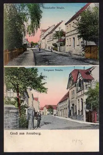 64103 Ansichtskarte Annaburg Torgauer Straße Holzdorfer Str. 1915