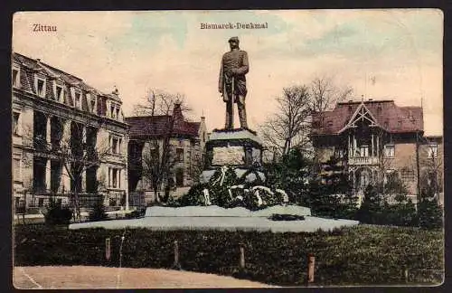64070 Ansichtskarte Zittau Bismarck Denkmal ca. 1910