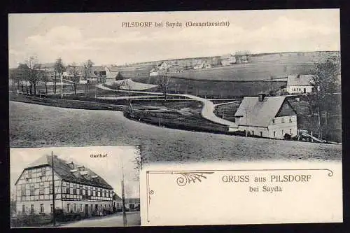 64170 AK Pilsdorf bei Sayda Gasthof 1907 Restaurant