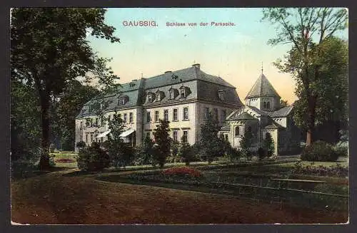 64326 Ansichtskarte Gaussig Schloss v.d. Parkseite 1911
