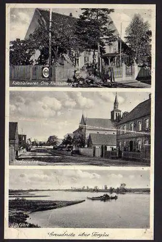 64435 Ansichtskarte Greudnitz Dommitzsch Kolonialwaren Elbfähre 1940