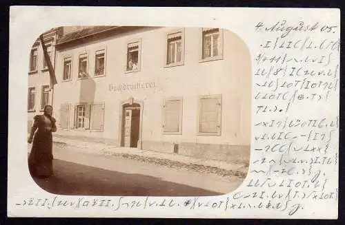 61391 Ansichtskarte Nürnberg 1905 Fotokarte Buchdruckerei Hausnummer 481 (?)