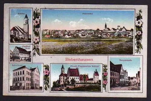 61320 AK Babenhausen Schwaben Schloss Hauptstraße Schule Gasthof Post 1926