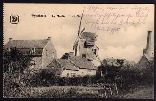 61316 Ansichtskarte Wijtschate Wytschaete Belgien Westflandern De Molen Windmühle 1916