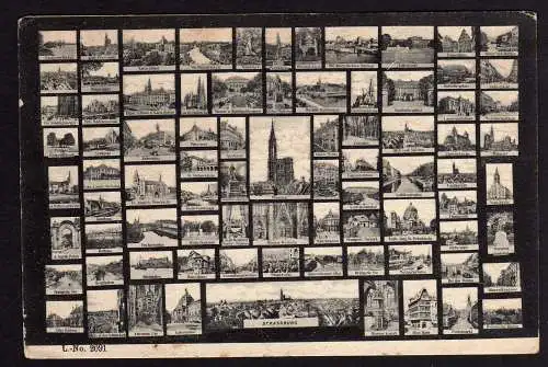 61577 Ansichtskarte Straßburg Strasbourg Mikroskopkarte ca. 90 Bilder 1910