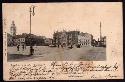 61284 Ansichtskarte Novy Bydzov  Markt 1899 Neubidschow Bischowe