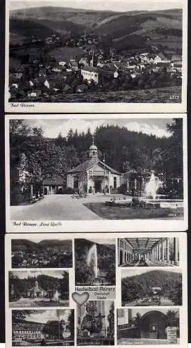 61629 3 Ansichtskarte Bad Reinerz Grafschaft Glatz Laue Quelle  Duszniki Zdroj um 1935