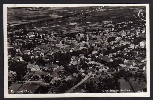 61569 2 Ansichtskarte Ruhland O.-L. Fotokarte Original Fliegeraufnahme um 1935