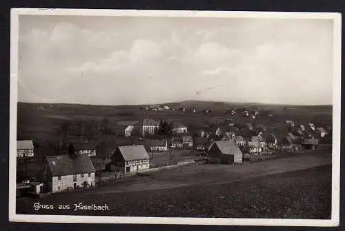 61795 Ansichtskarte Haselbach Pockau 1937 Landpoststempel Fotokarte