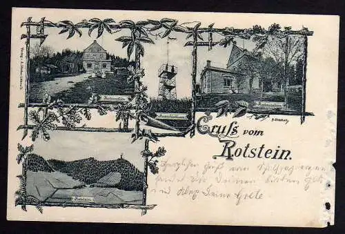 61777 Ansichtskarte Sohland Rotstein 1900 Aussichtsturm Restauration