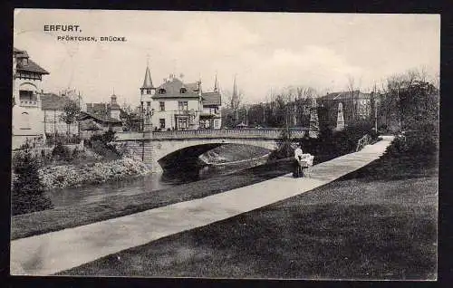 61780 AK Erfurt Pförtchen Brücke Kinderwagen 1910