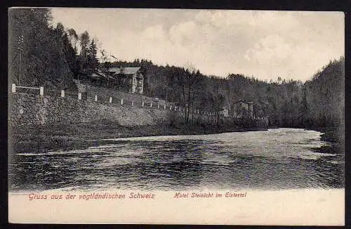 61540 AK Plauen Jocketa Hotel Steinicht im Elstertal 1907 Vogtländische Schweiz