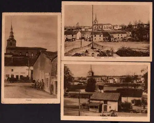 53466 3 Ansichtskarte Vilosnes um 1918 Kirche Ansicht von Süden Lothringen