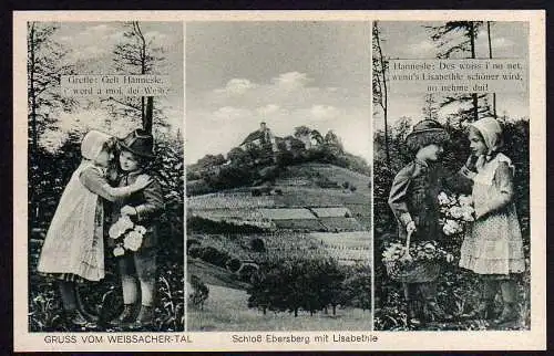 53462 Ansichtskarte Schloss Ebersberg Lisabethle Weissacher Tal mit Lisabethle Württemberg