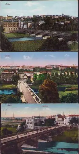 53465 3 Ansichtskarte Zeitz 1917 Auebrücke 1926