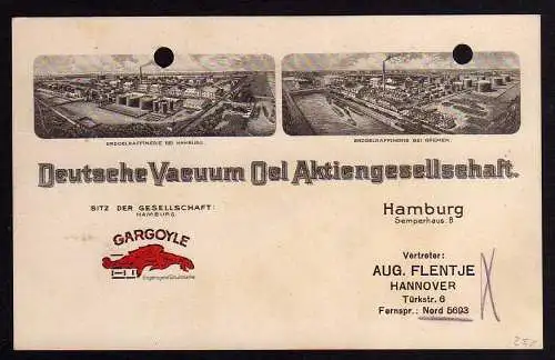 53344 Ansichtskarte Deutsche Vacuun Oel AG Hamburg Semperhaus 1924
