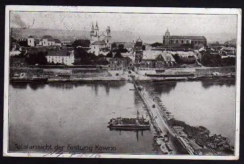 53337 Ansichtskarte Festung Kowno Notbrücke 1916 Feldpost Kaunas Litauen