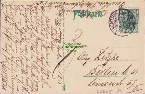 53605 AK Genthin Königstrasse Postamt Gasthof 1913