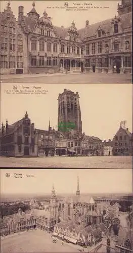 53811 3 Ansichtskarte Veurne Furnes Flandern Belgien Hotel de Ville Eglise Kirche Nicolas