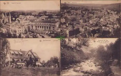53381 4 Ansichtskarte Spa Belgien 1917 feldpost Panorama Kursaal Balmoral les Drags