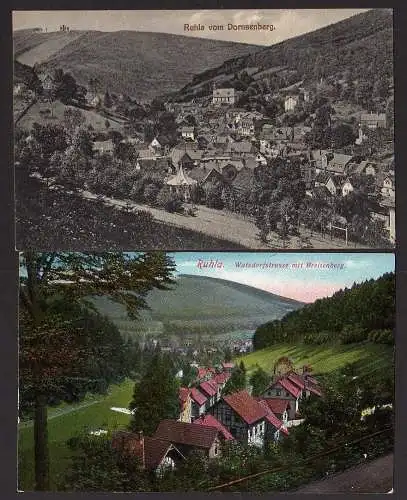 49750 Ansichtskarte Ruhla vom Dornsenberg Watzdorfstrasse mit Breitenberg um 1910