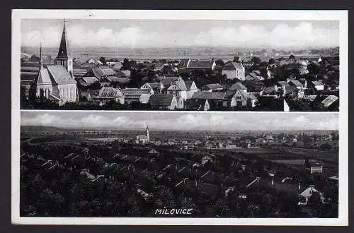 49673 Ansichtskarte Milovice nad Labem Milowitz Feldpost 1940 Deutsche Dienstpost Böhmen