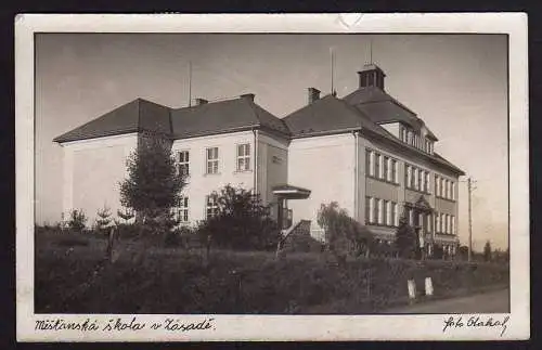 49821 Ansichtskarte Zasade Zosade Schule Mestanska skola 1940 Drzkov Drschke