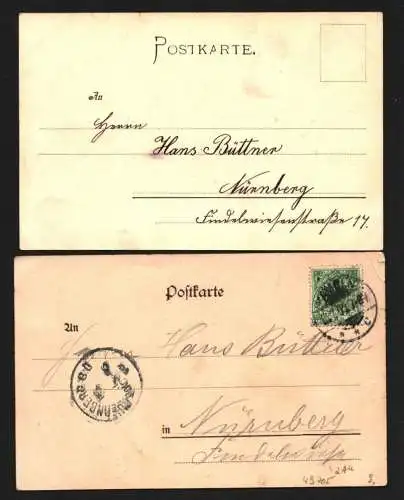 49705 2 Ansichtskarte Ansichtskarte Hannover Münden Zusammenfluss d. Werra u. Fulda 1900