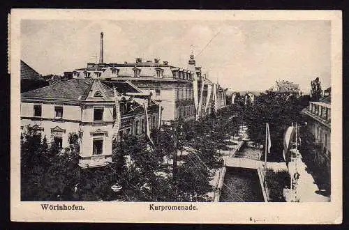 49775 Ansichtskarte Bad Wörishofen 1923 Kurpromenade Auslandskarte nach Unken Österreich