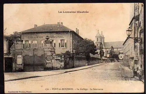 49953 Ansichtskarte Pont-à-Mousson Moselbrück La Lorraine illustree College Comunal Schule