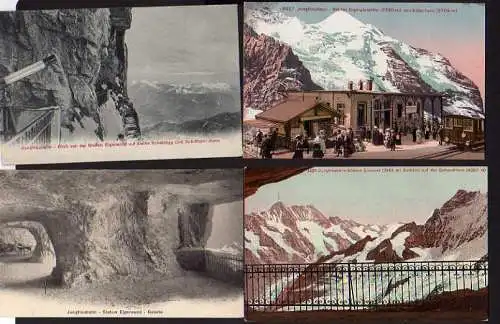 49794 4 Ansichtskarte Jungfraubahn Station Eigerwand Galerie Eismeer Eigergletscher