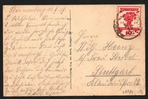 49984 AK Steinenberg Württ. Rudersberg 1919