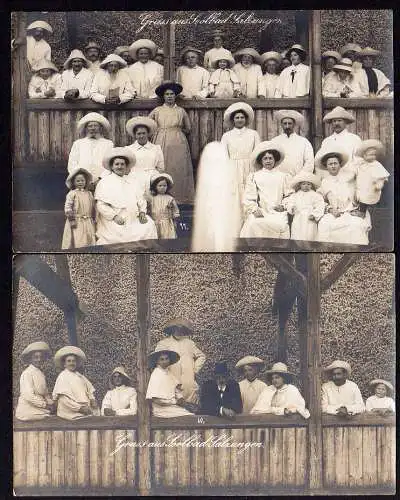50051 2 Ansichtskarte Soolbad Salzungen Kurgäste um 1910