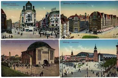 50158 4 Ansichtskarte Hamburg 1920 Grasskeller Victoria Versicherung Spitäler Mönkebegrgstr