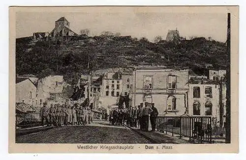 42983 Ansichtskarte Dun a. Maas westl. Kriegsschauplatz 1915