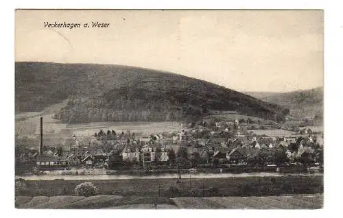 42760 Ansichtskarte Veckerhagen a. Weser Fabrik Villa 1908