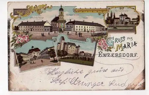 42562 Ansichtskarte Maria Enzersdorf Kloster Schloss Hunyadi Litho