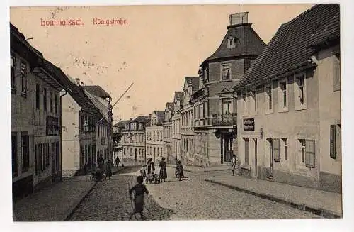 42551 Ansichtskarte Lommatzsch Königstraße 1914