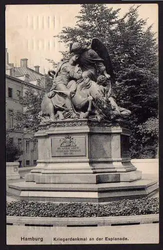 42888 AK Hamburg Kriegerdenkmal an d. Esplanade 1911
