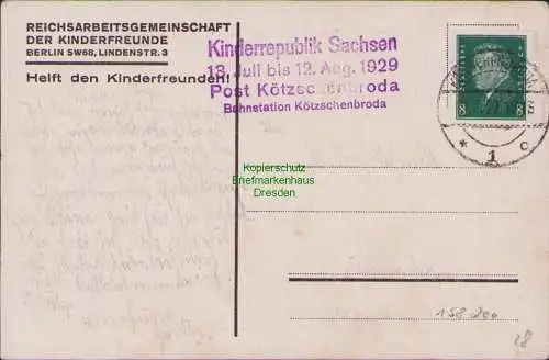 158200 AK Kinderrepublik Sachsen 1929 Post Kötzschenbroda Nachtwache Zeltlager