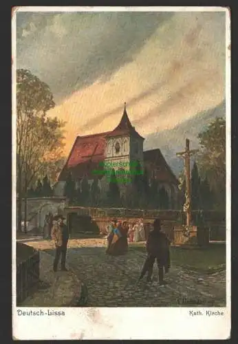 146947 AK Deutsch Lissa 1916 Kath. Kirche Feldpost Wroclaw-Lesnica Breslau
