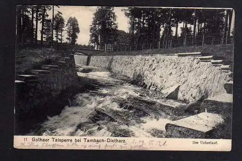 100897 Ansichtskarte Gothaer Talsperre bei Tambach Dietharz 1921 Der Überlauf Hochwassersch