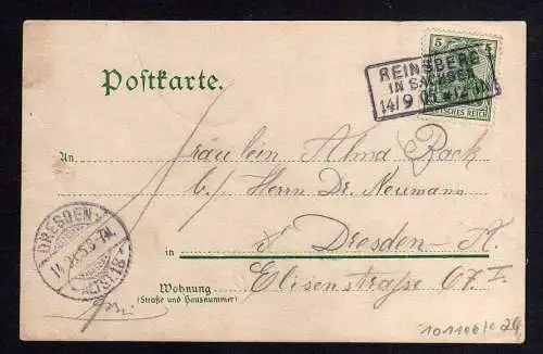 101106 AK Burkersdorf Post Reinsberg Gasthof Litho 1905