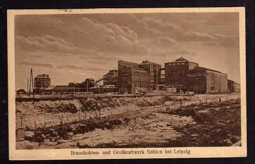 101304 Ansichtskarte Böhlen Sachen Braunkohlen- und Großkraftwerk bei Leipzig 1927