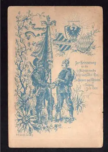 101241 AK Leipzig 1900 Fahnenweihe In Bayern ged. Militärs