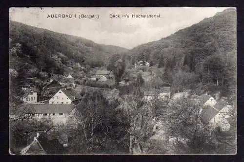 100961 Ansichtskarte Auerbach Bensheim Bergstrasse 1913 Perfin T.R. Hessen Hochstädtertal