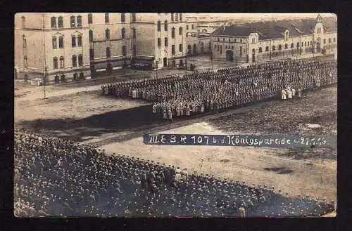 101240 Ansichtskarte Leipzig Plagwitz 1916 Königsparade III. E. B. R. 107 Fotokarte